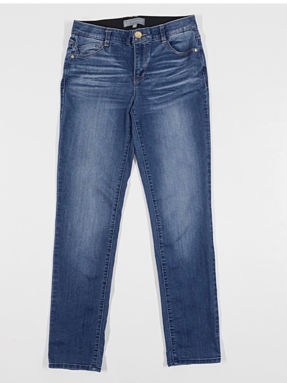 Wit & Wisdom Slim Straight Jeans in Mid Blue Wash